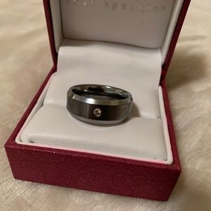 Men's Diamond Wedding Band 1/20 ct tw Round Tungsten Carbide